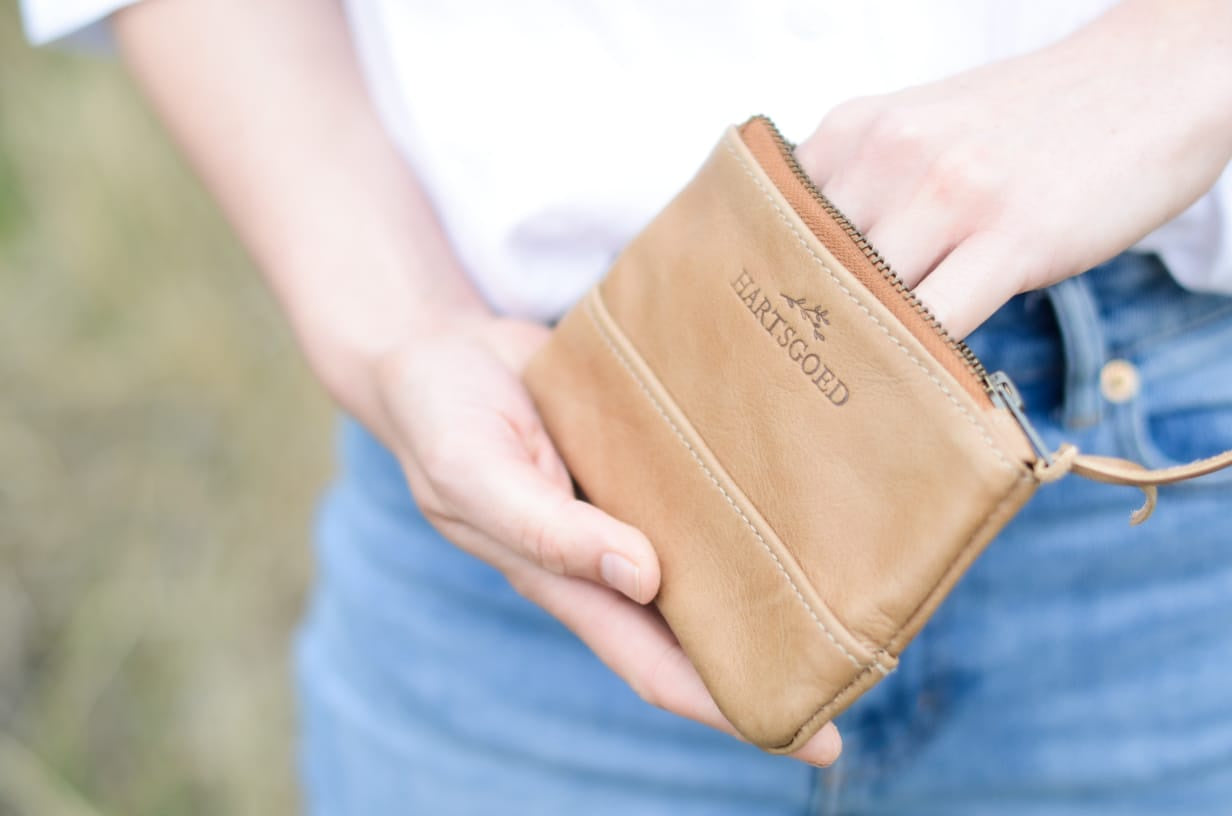 Leather Zip Purse | Caramel