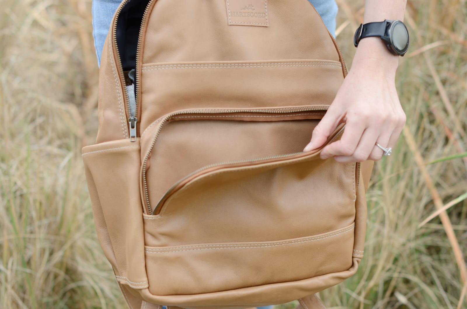 Leather Nappy Backpack | Caramel