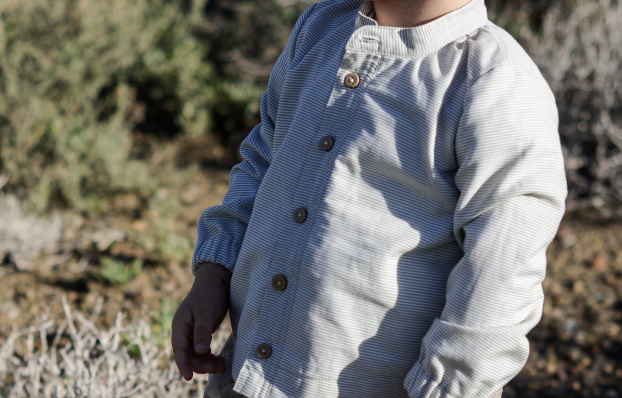 Lourens lined Shirt | Olive Stripe