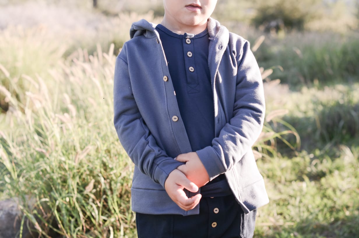 Jean Hooded Cardi | Dusty Blue