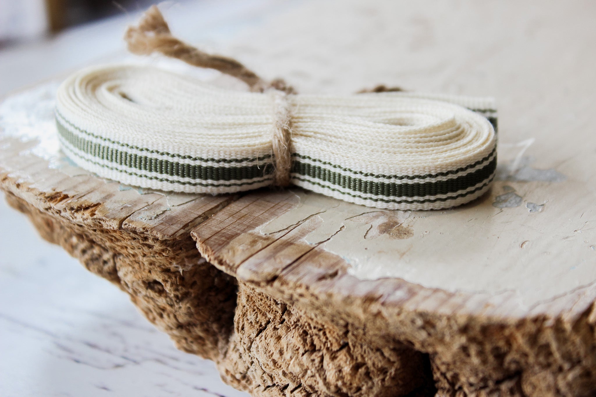 Ribbon 4m |  Khaki Cotton Stripe