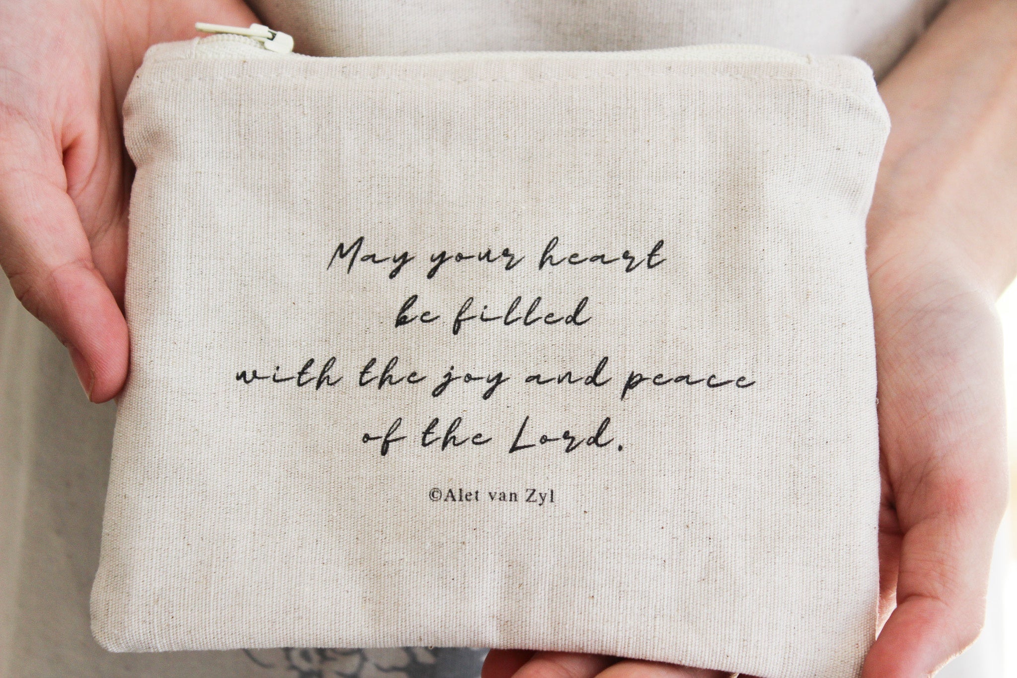 Linen Zip Purse | May your heart