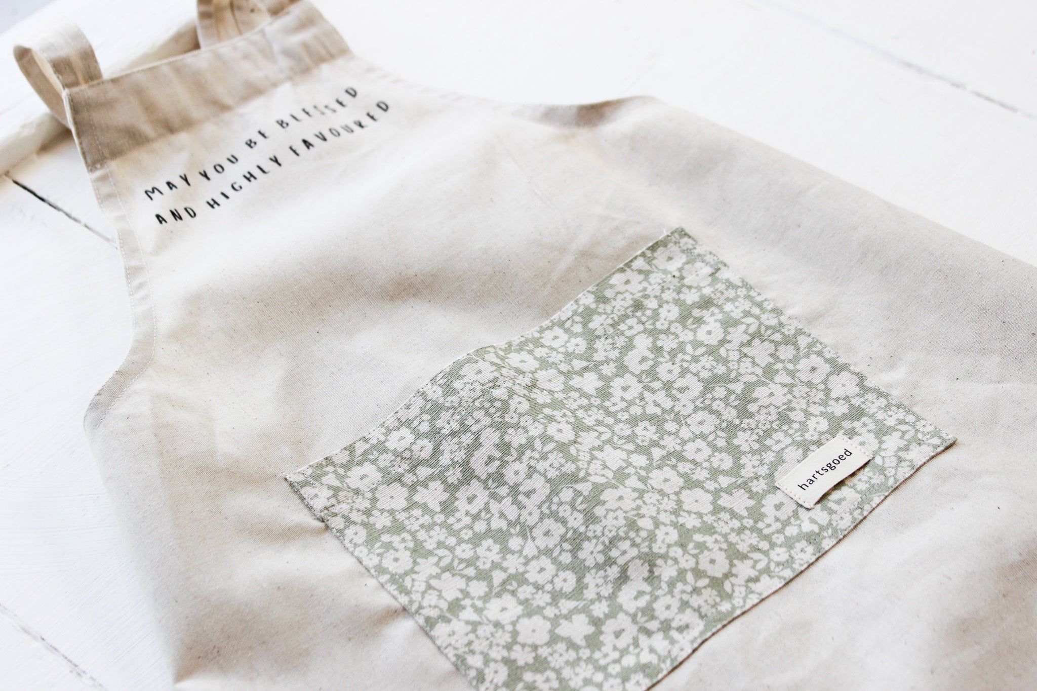 Kiddies Cross Back Linen Apron | Blessed