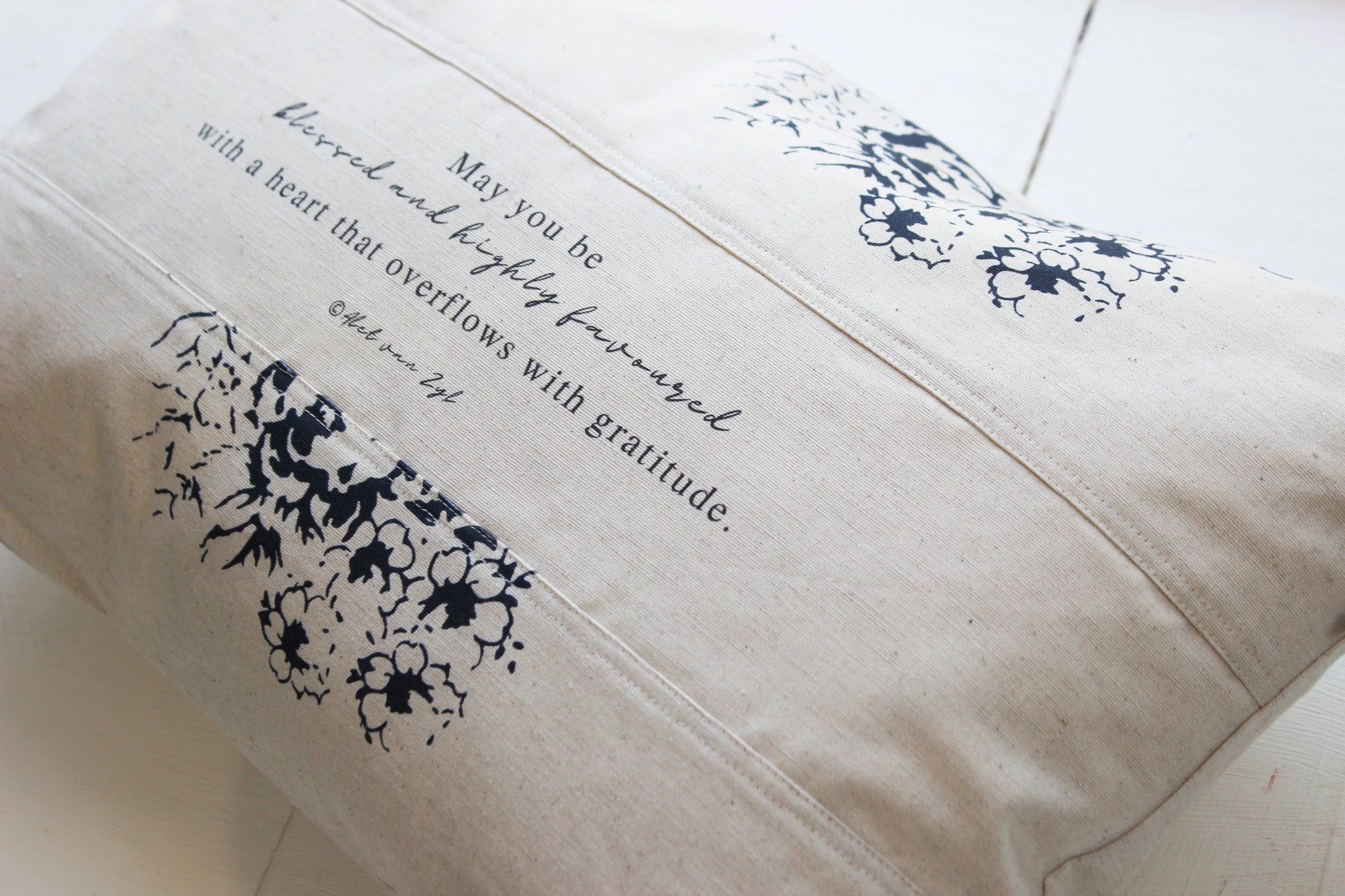 Linen Cushion Cover | May you be | Navy