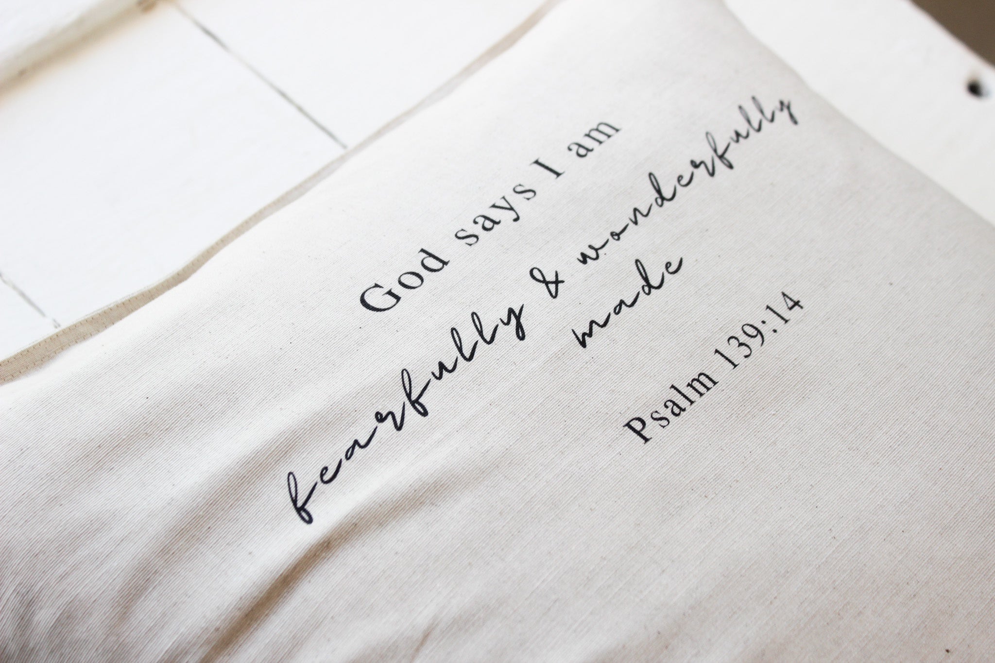 Linen Cushion Cover | God Says | 50 x 50cm