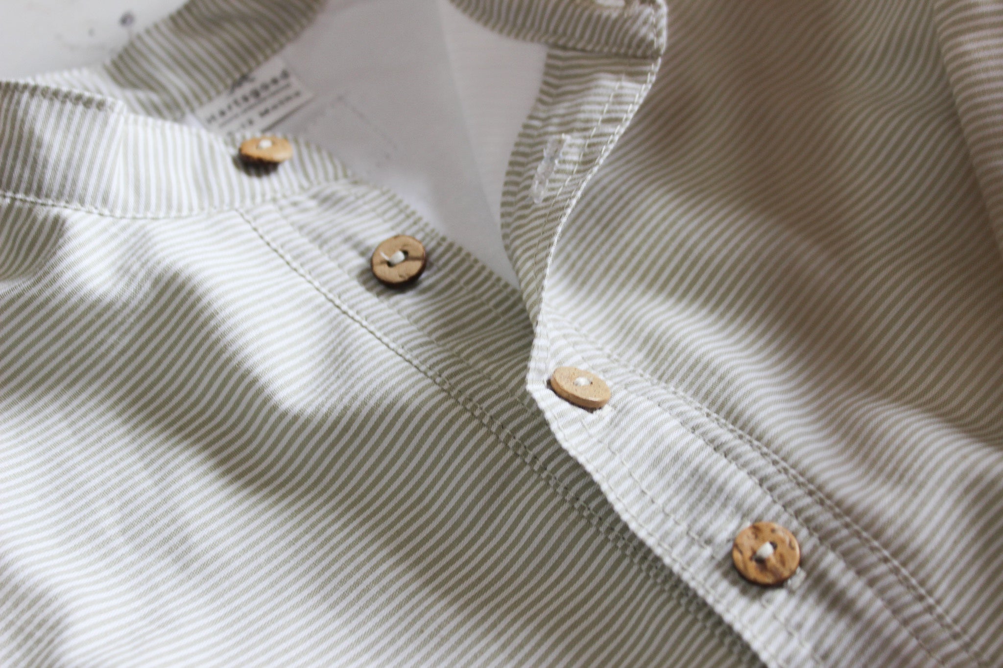 Lourens lined Shirt | Olive Stripe