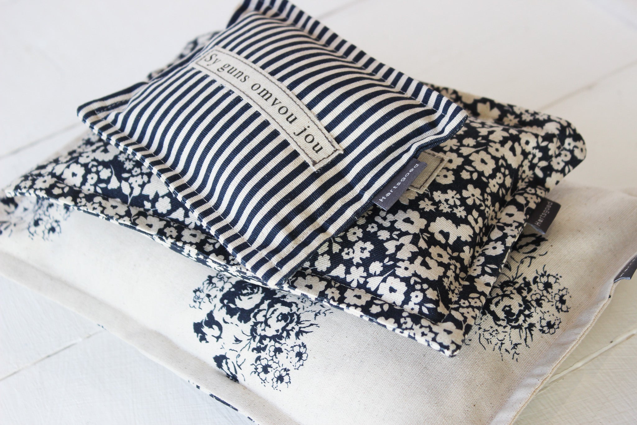 Linen Microwaveable Heating Bag Set | Navy