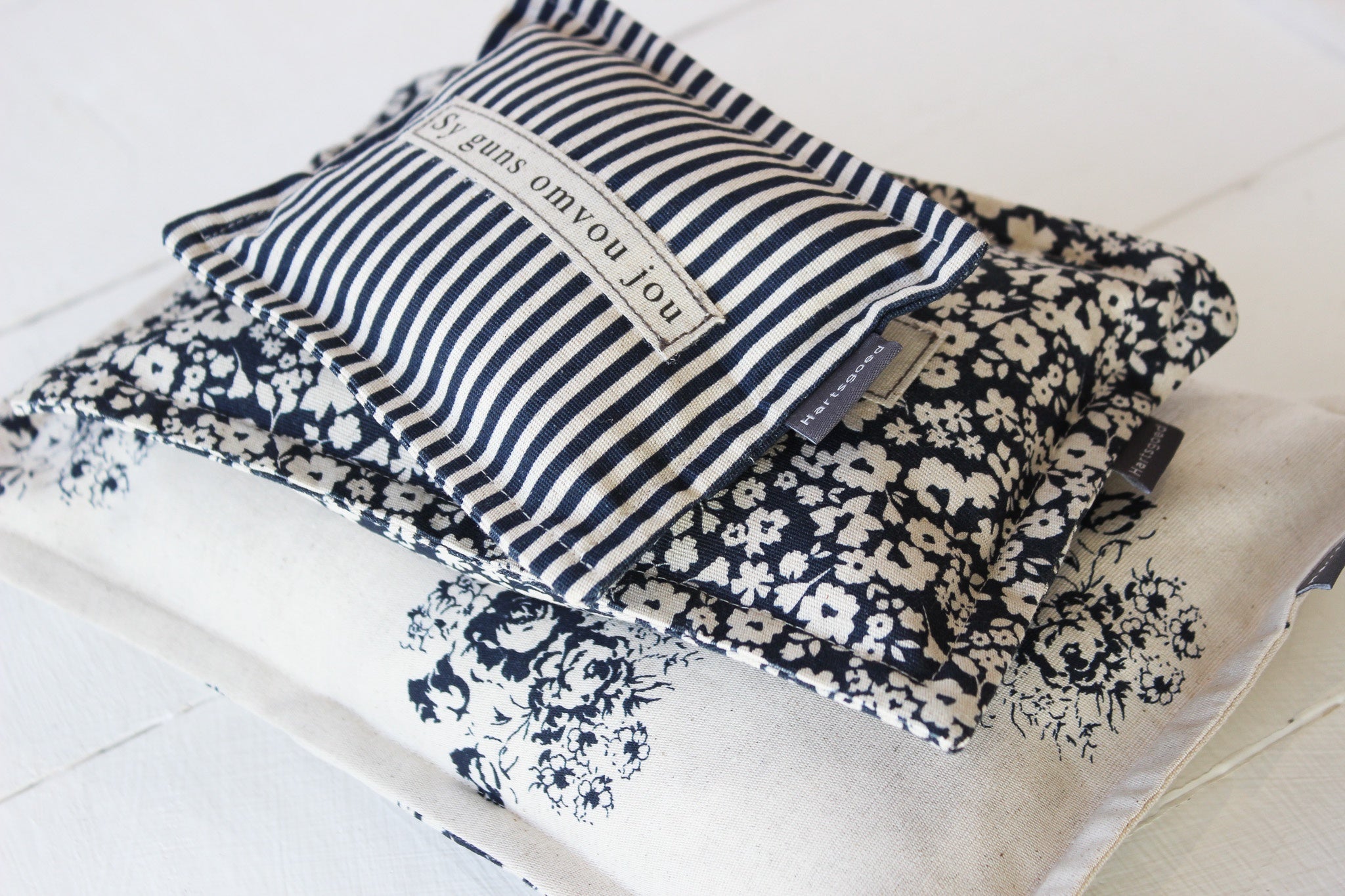 Linen Microwaveable Heating Bag Set | Navy