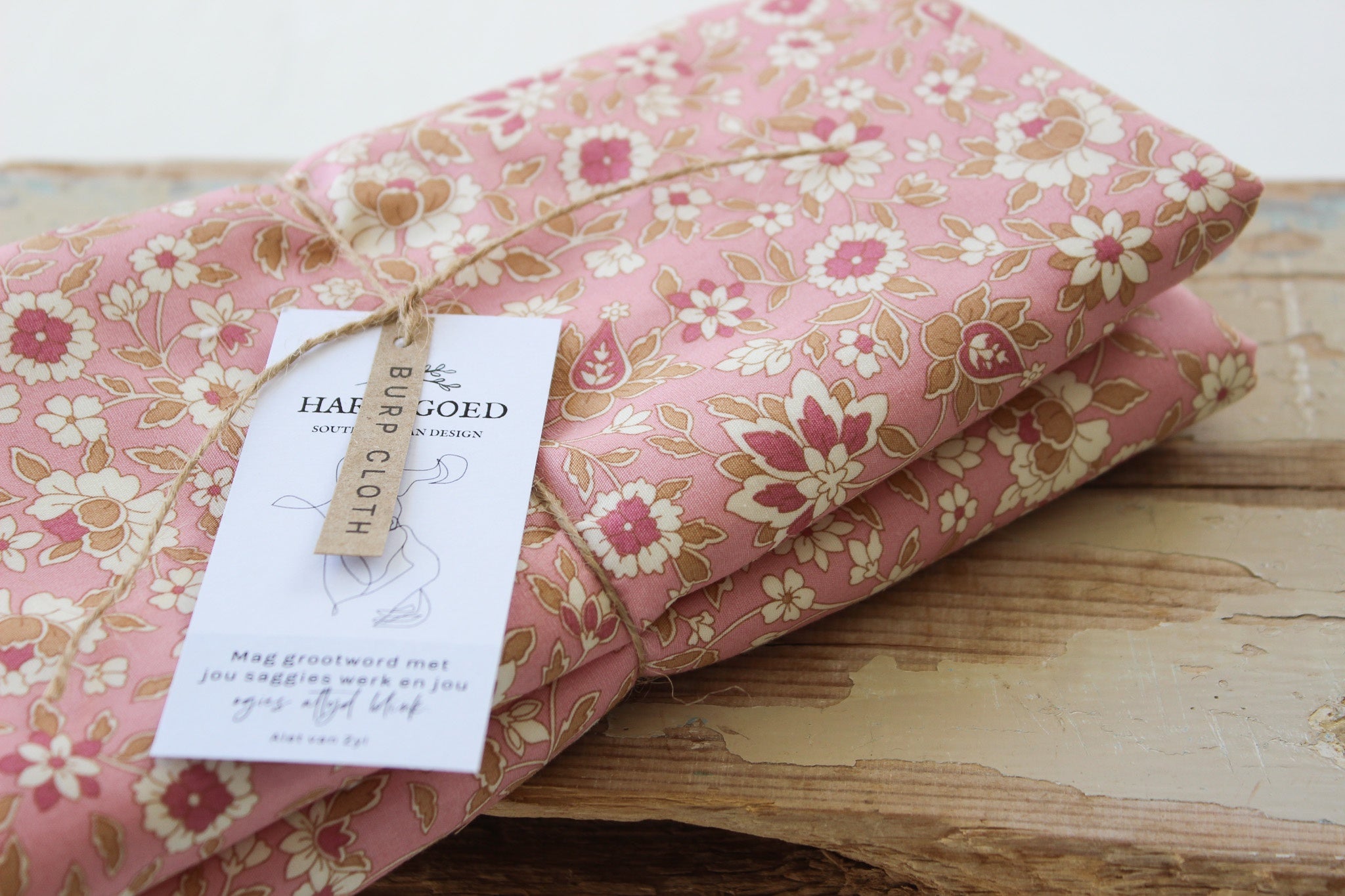 Burp Cloth | Floral on Dusty Pink