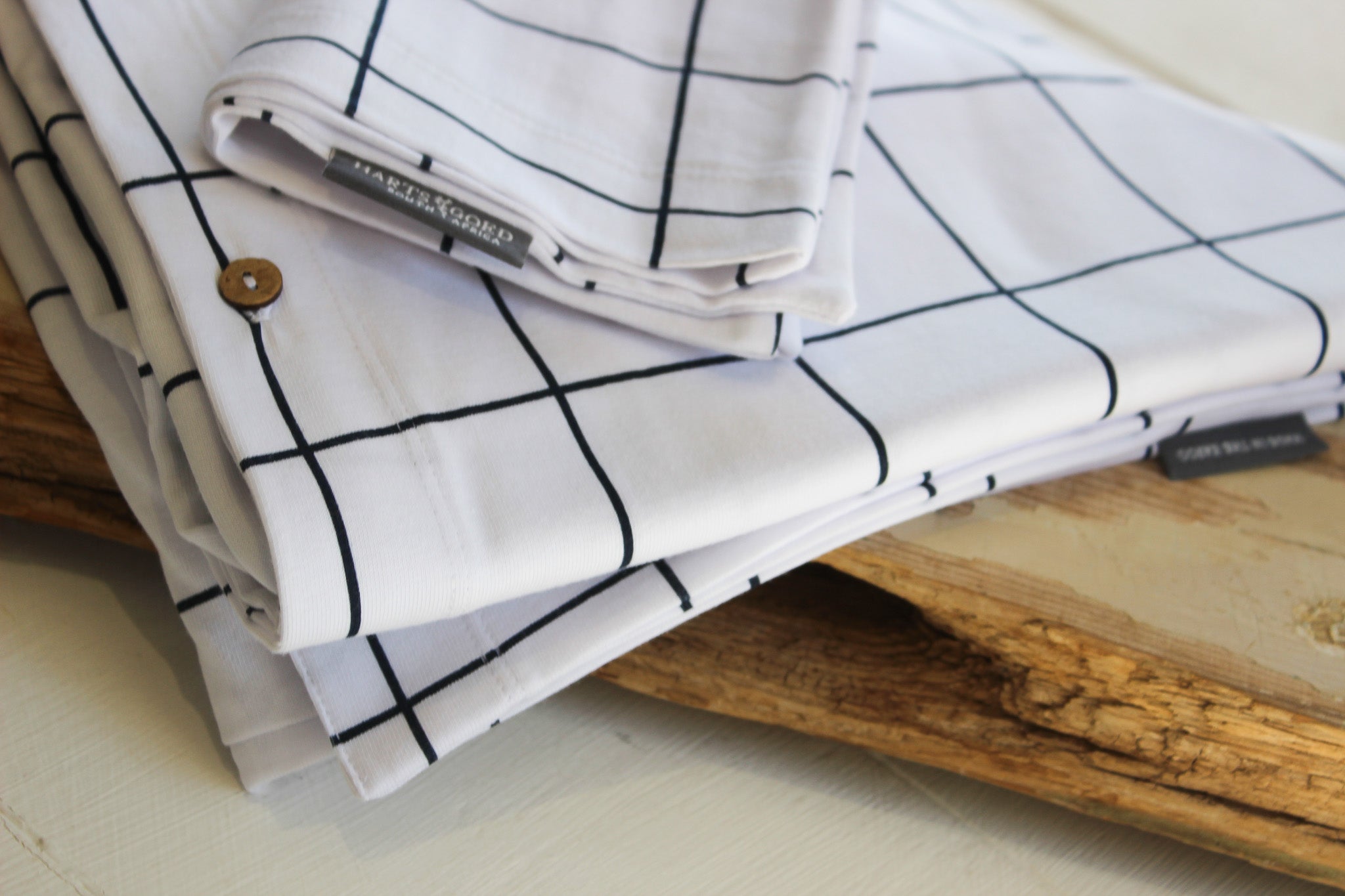 Cot Duvet Set | Navy Lines on White