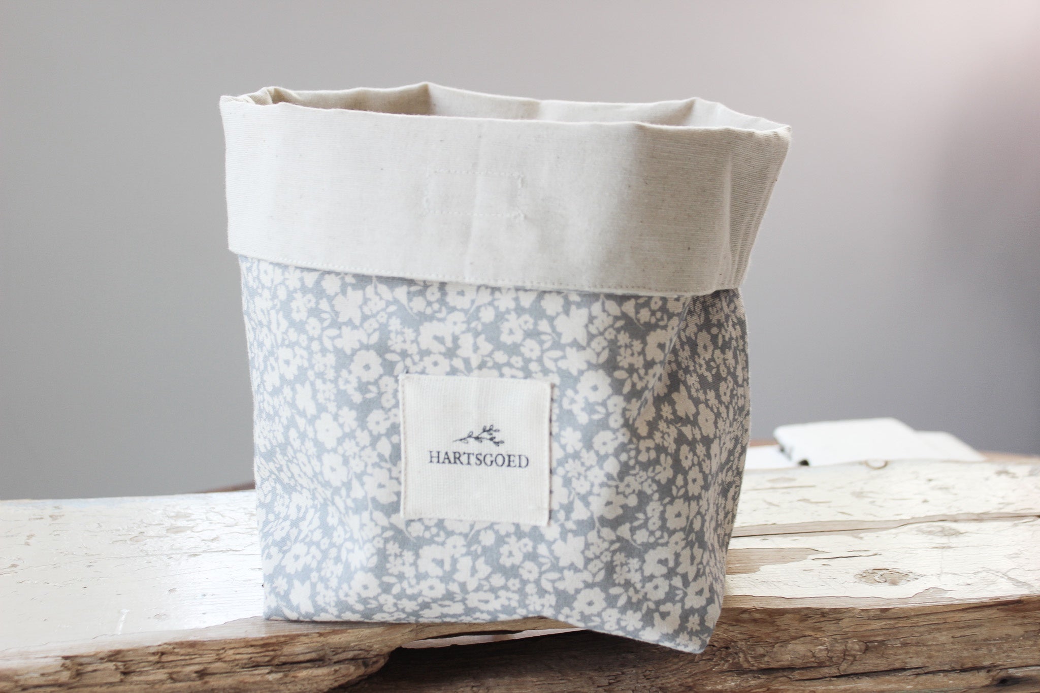 Reversible Storage Basket | Grey Fields of Flowers
