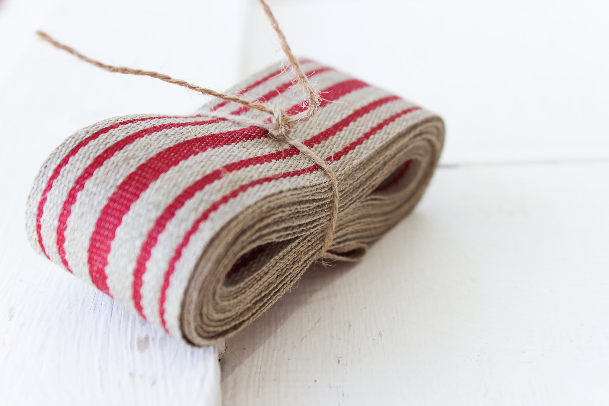 Ribbon 4m | Wide French Red on Linen