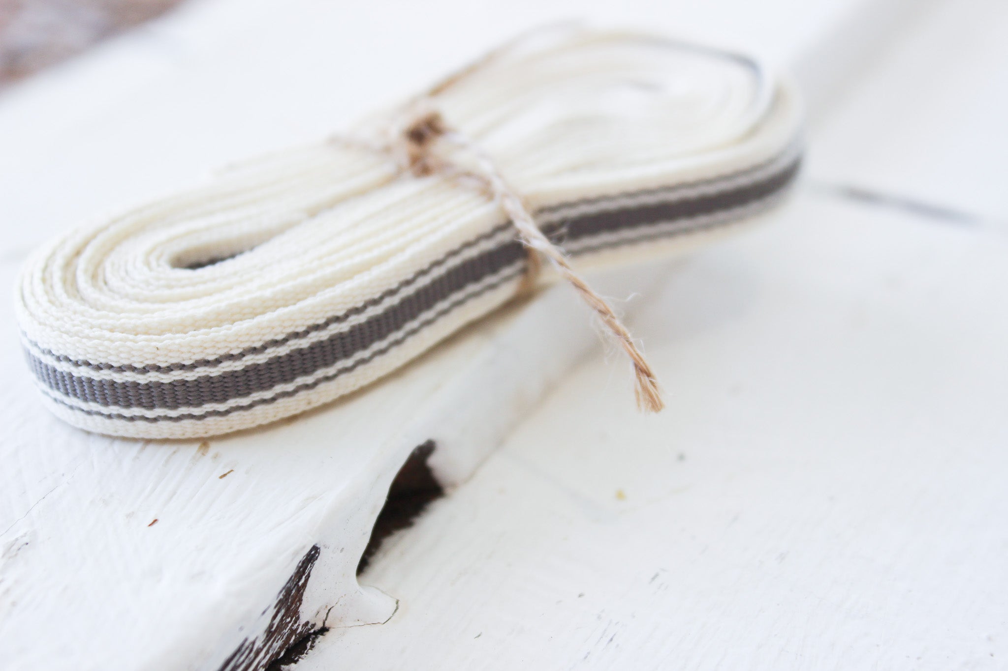 Ribbon 4m | Grey Cotton Stripe