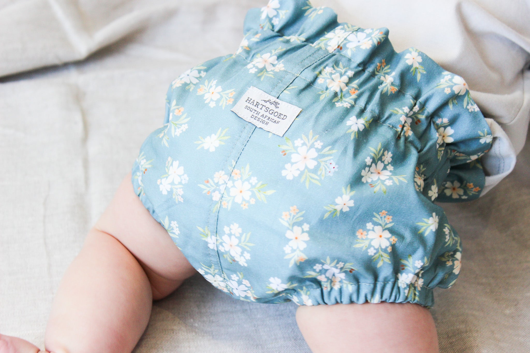 Jana Bottoms | Floral on Dusty Blue