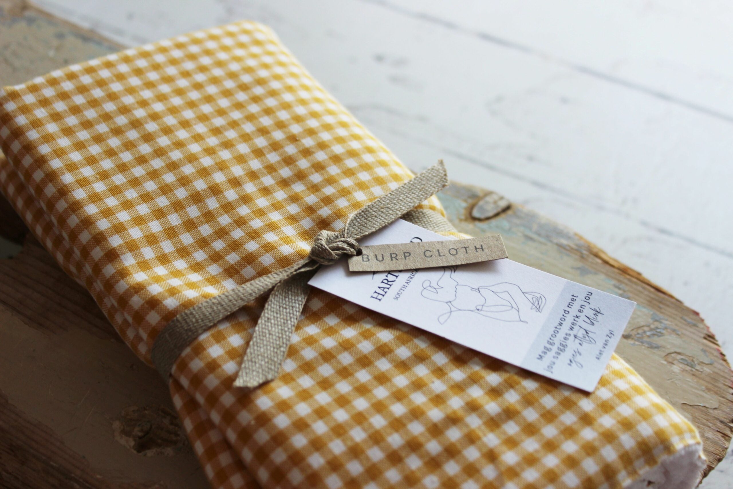 Burp cloth  |  Mustard Gingham