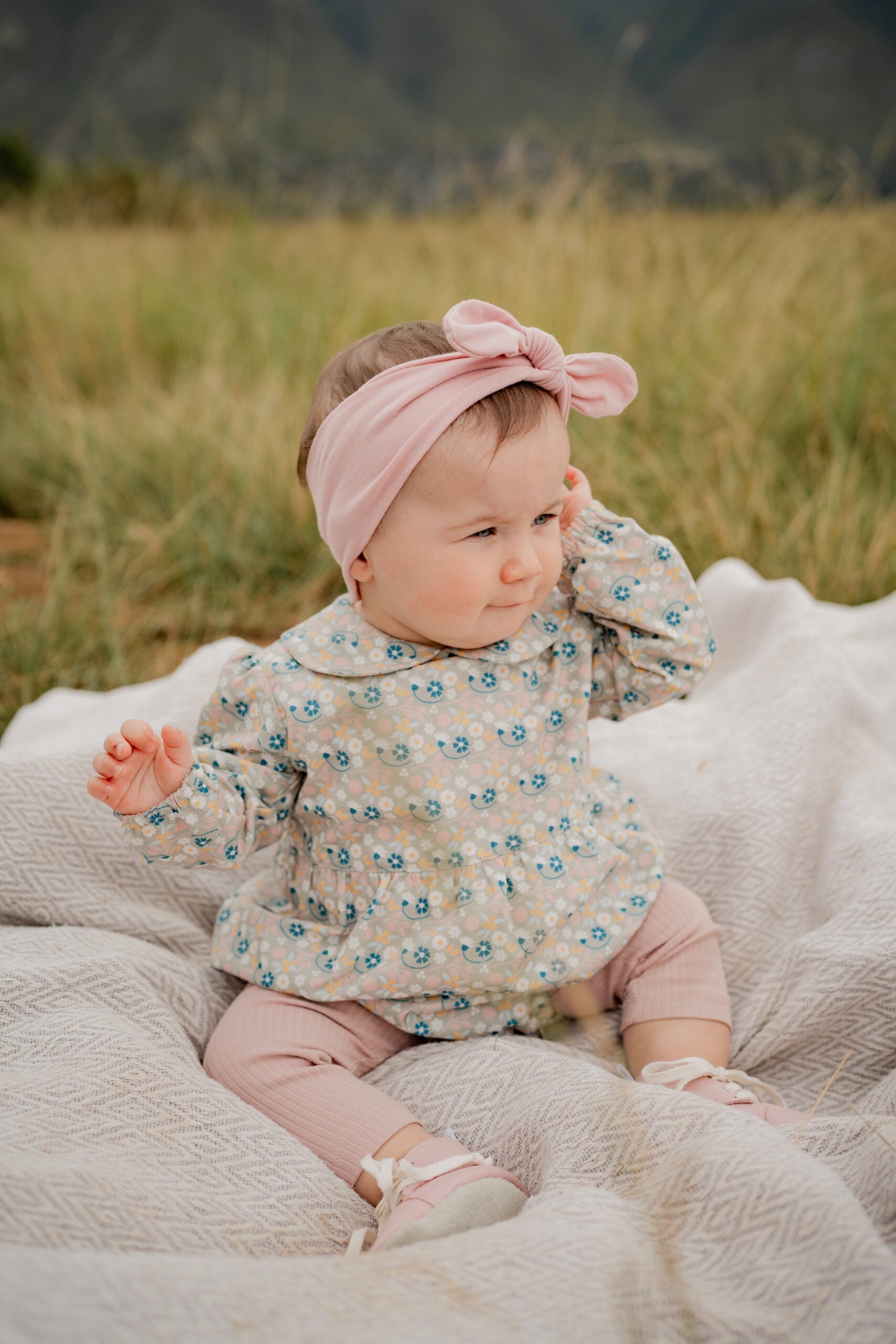 Tied headband  |  Dusty Pink