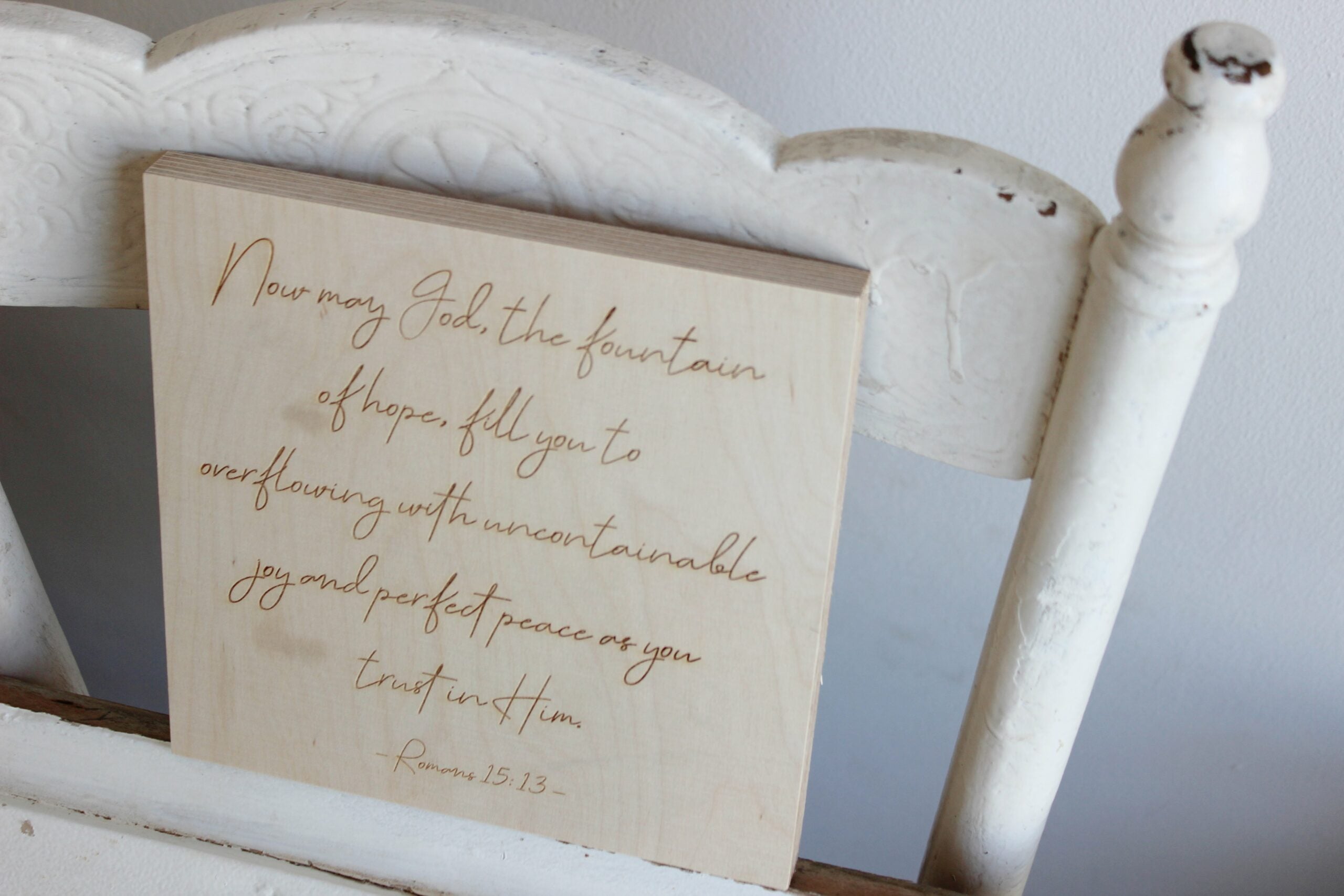 Wooden block  |  Romans 15:13