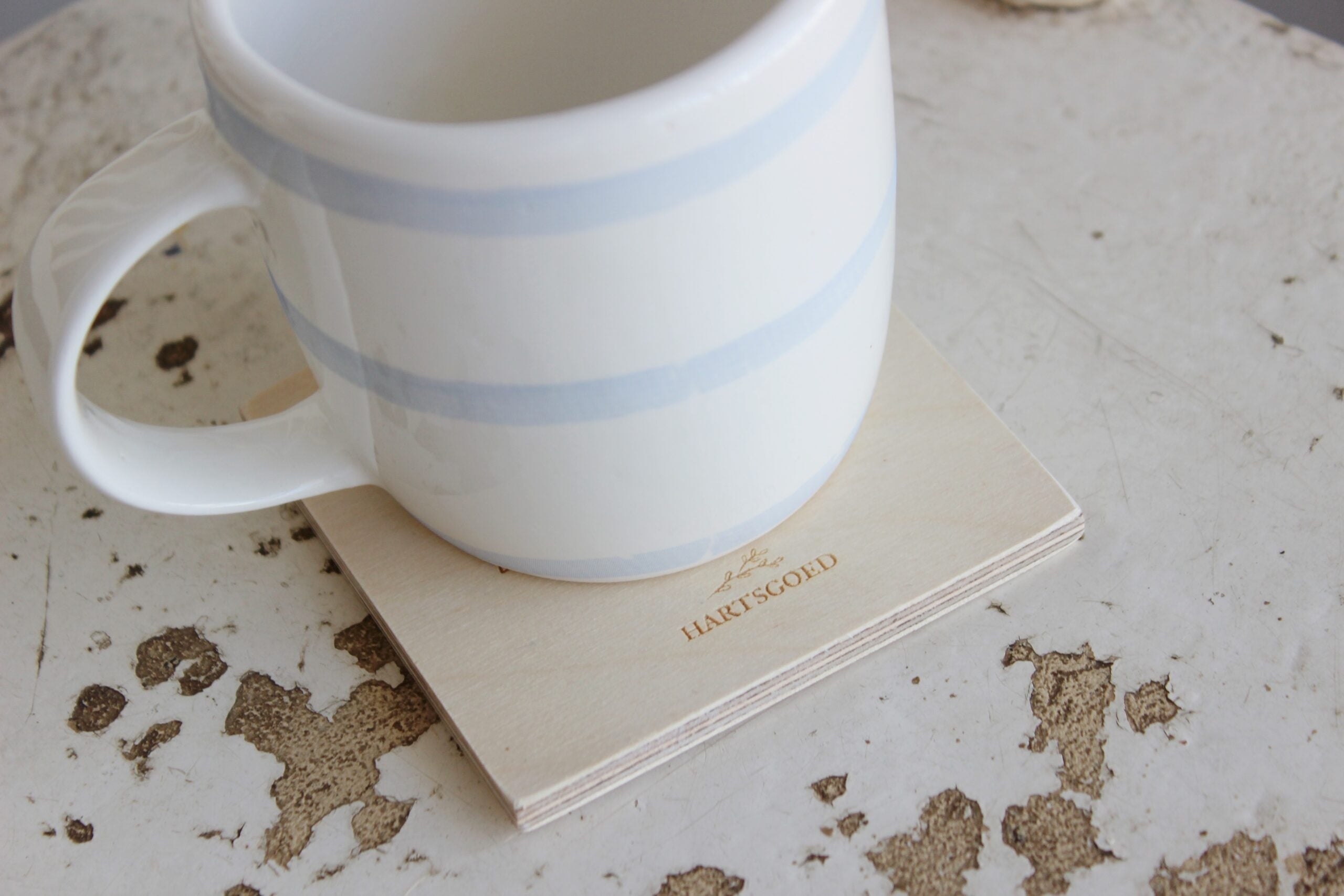 Wooden coaster set of 4 | English