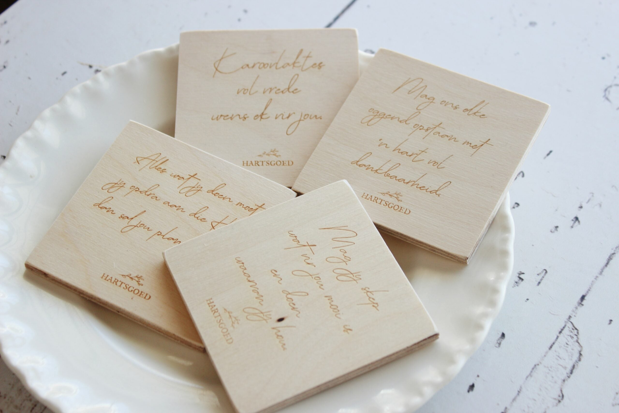 Wooden coaster set of 4 | Afrikaans