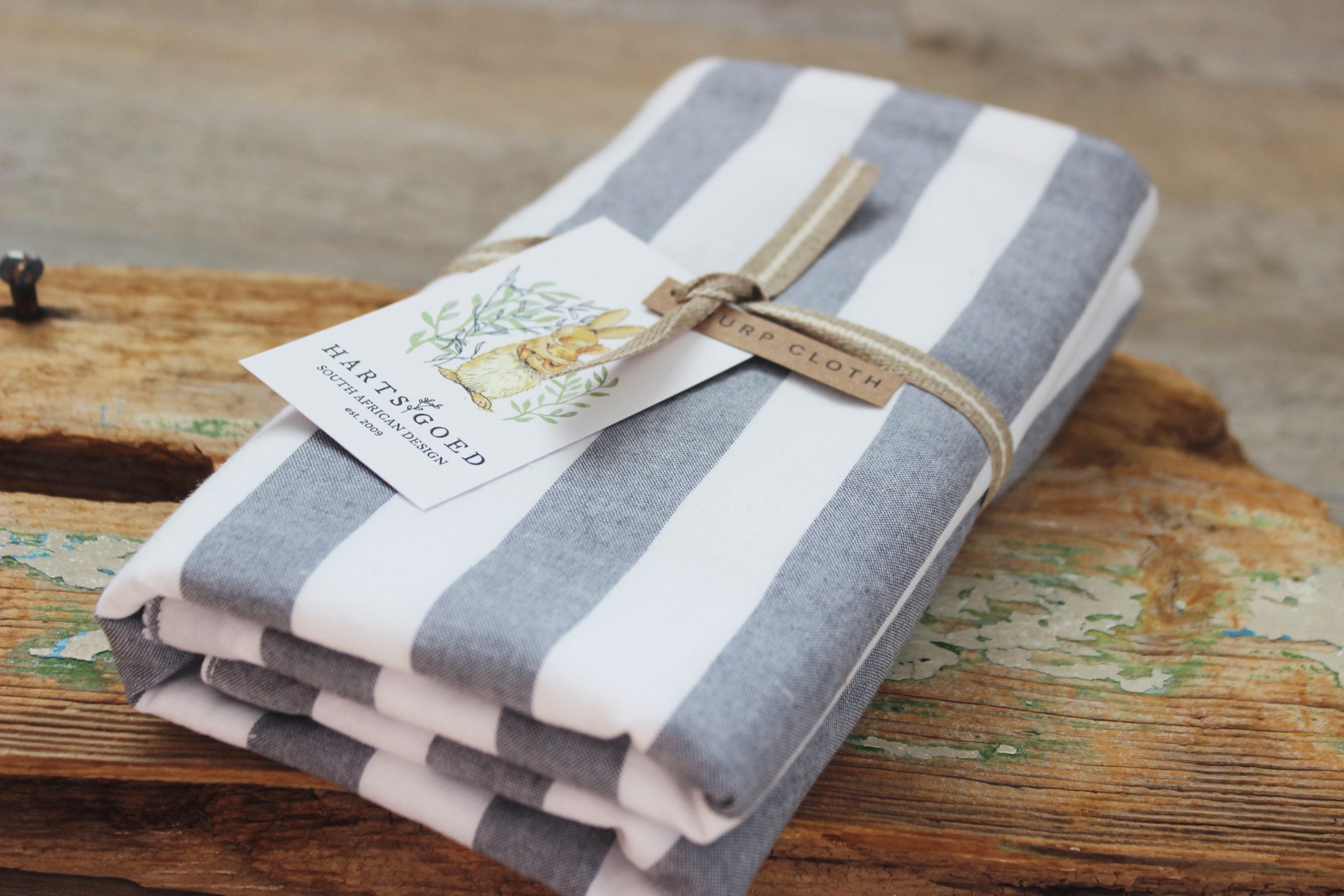 Burp Cloth | Denim wide stripe