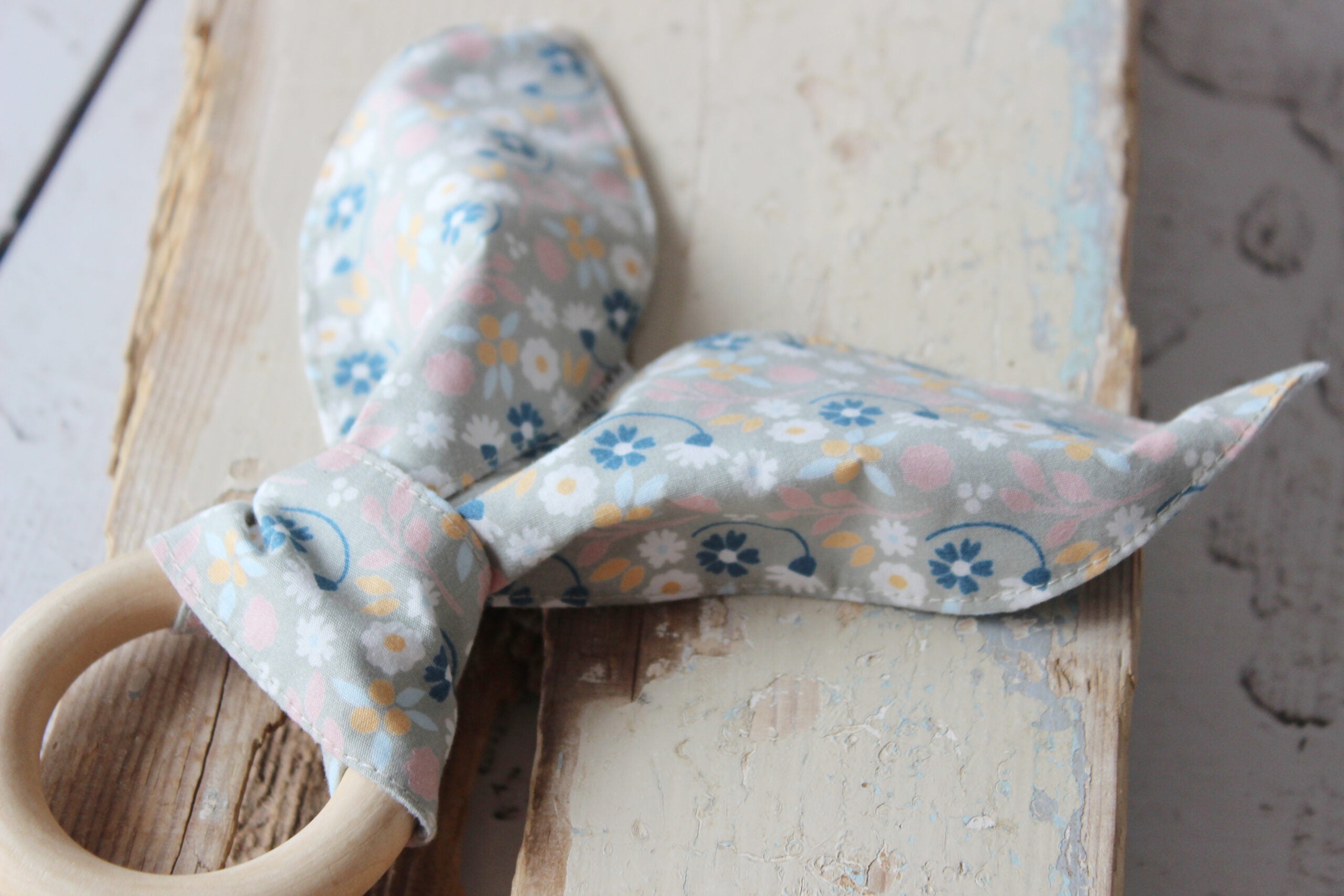 Wooden Teether | Floral on Stone
