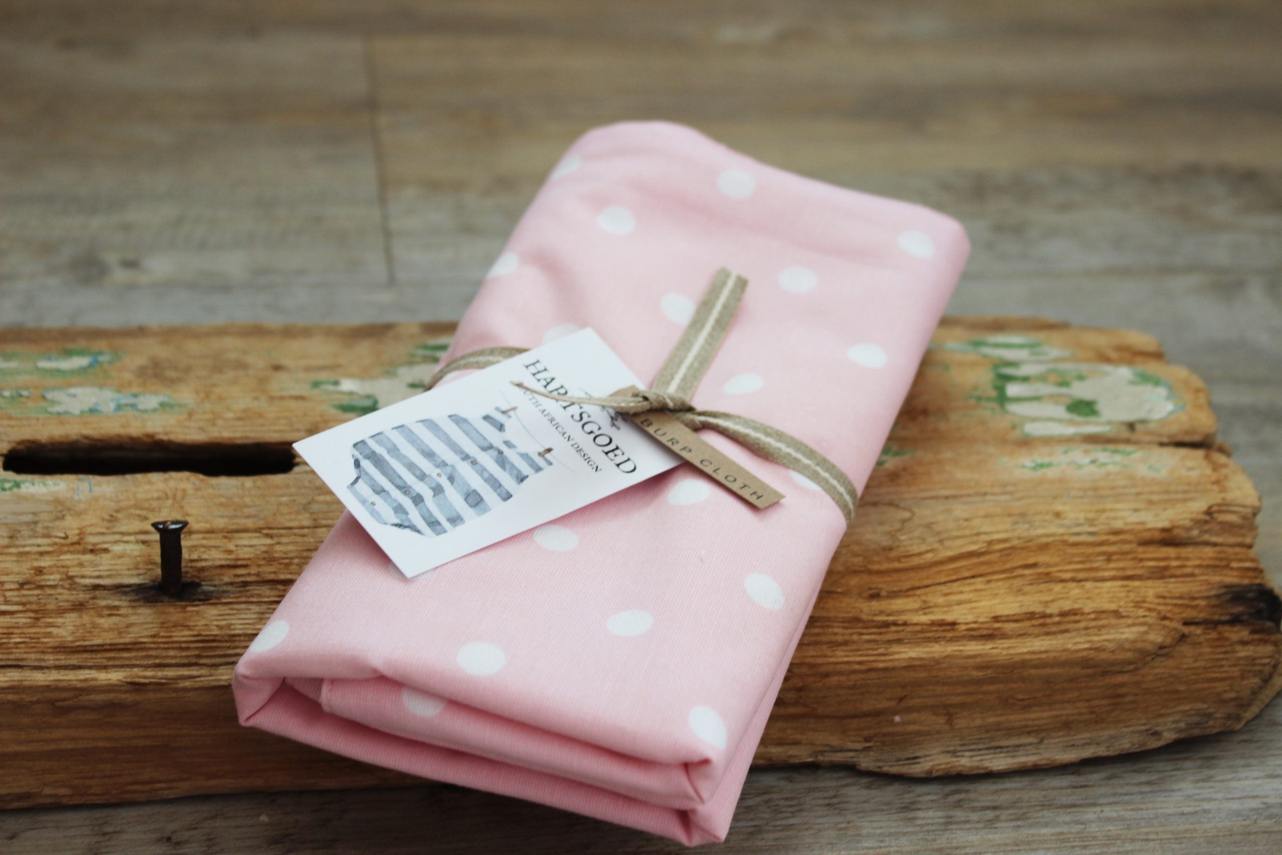 Burp Cloth | Pink polka dot