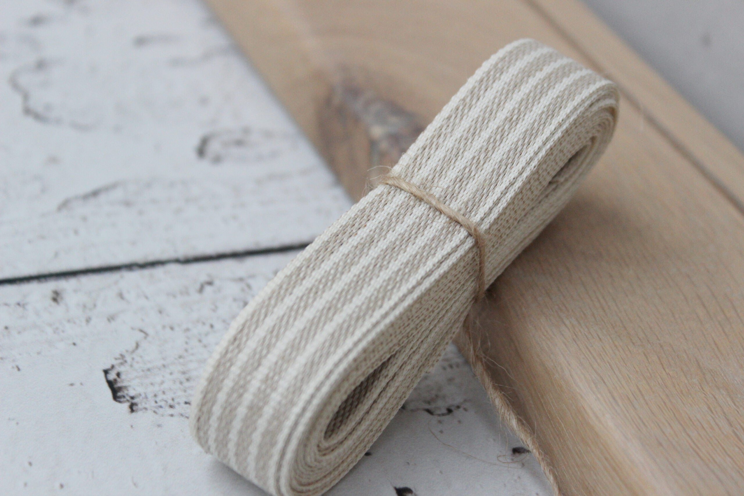 Ribbon 4m |  French linen Stripes