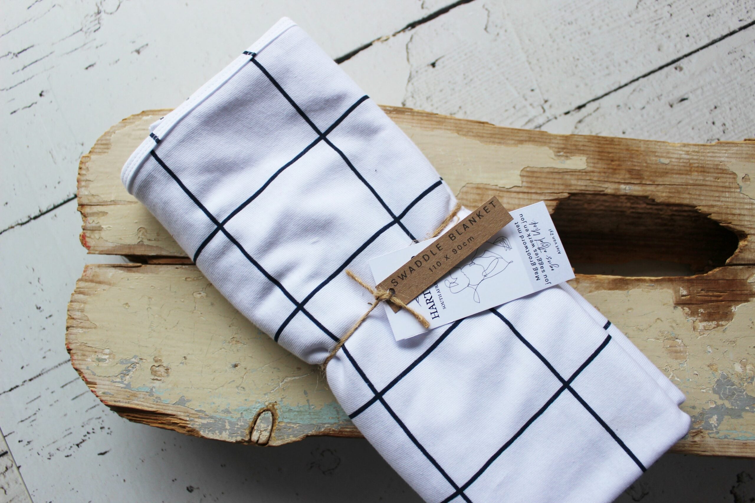 Swaddle blanket |  Navy stripes on White