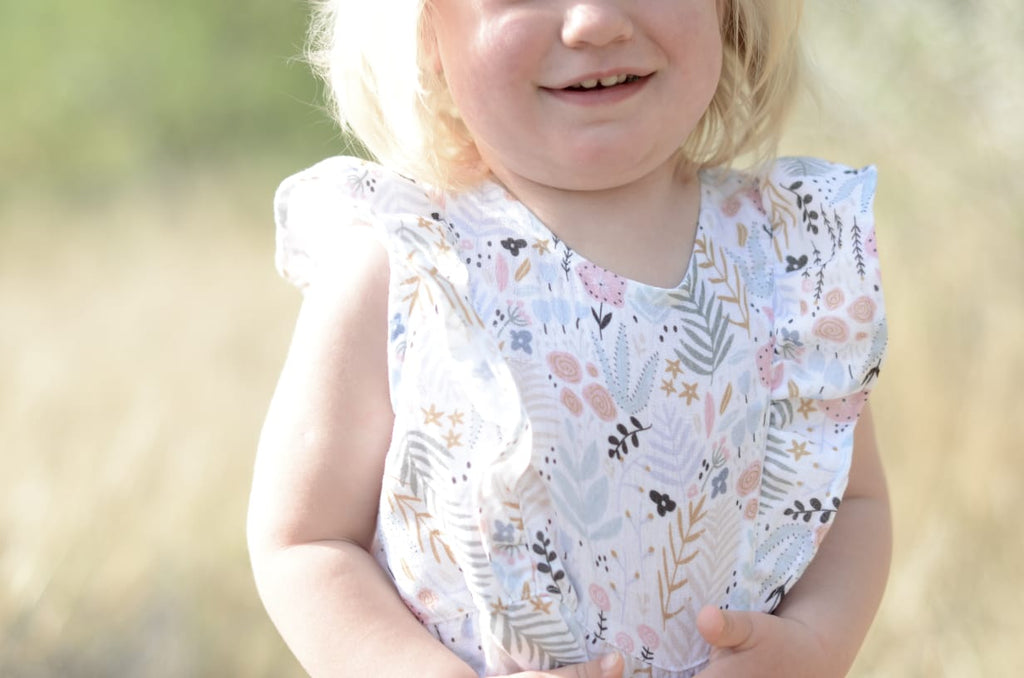 Amelia Romper | Spring floral Muslin