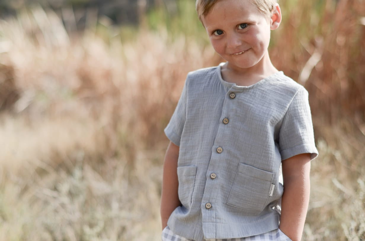 Johan Shirt | Grey Muslin