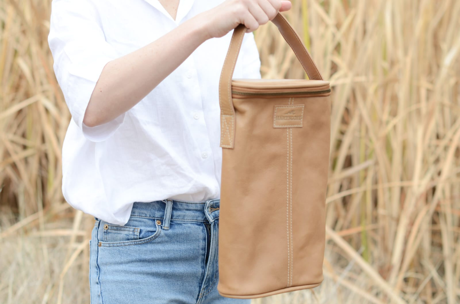 Leather Wine Carrier | Caramel