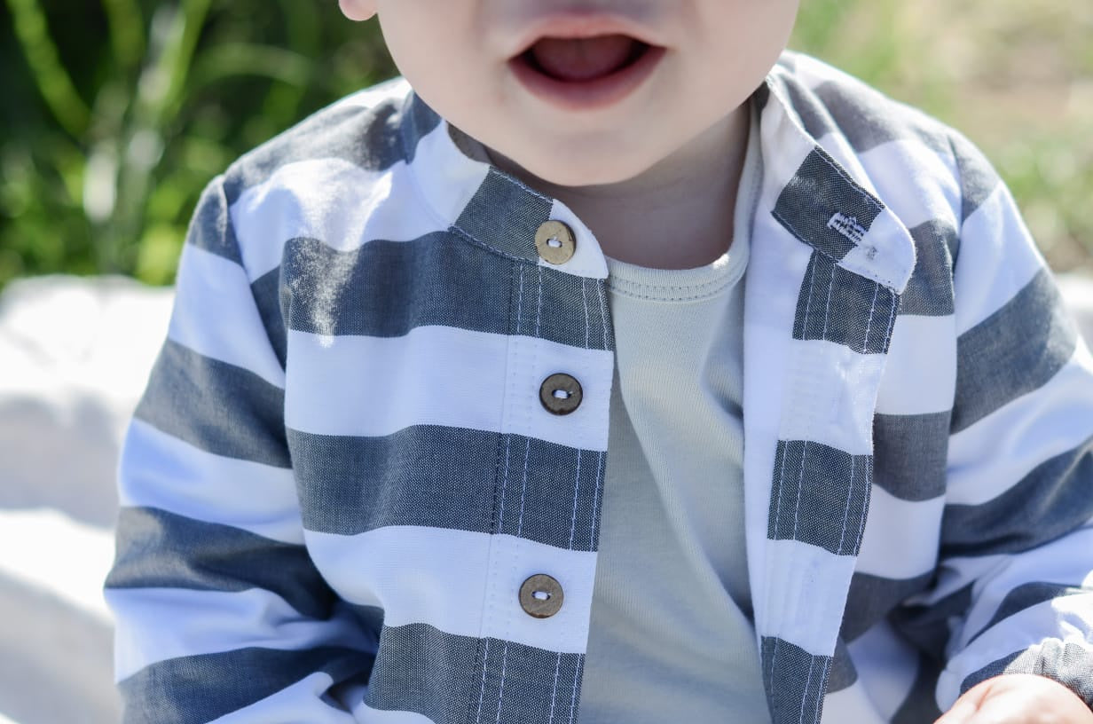 Lourens lined Shirt | Denim & White