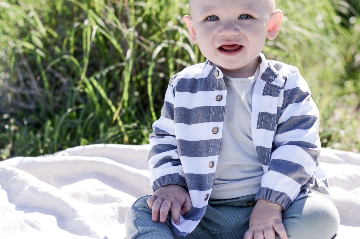 Lourens lined Shirt | Denim & White
