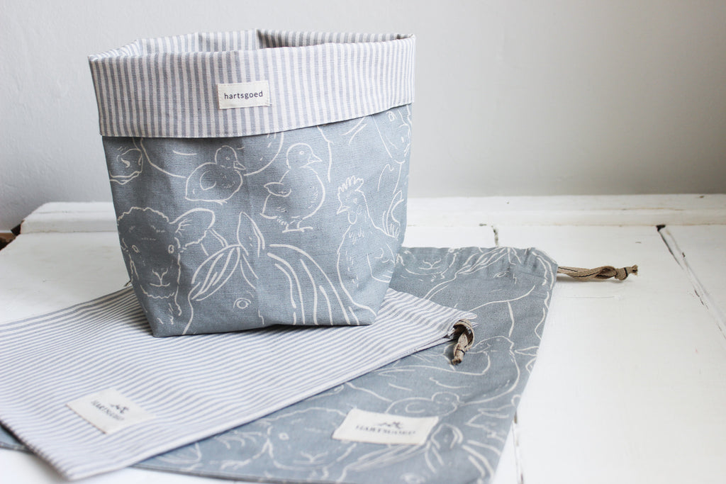 Storage Basket | Farm Animals Grey