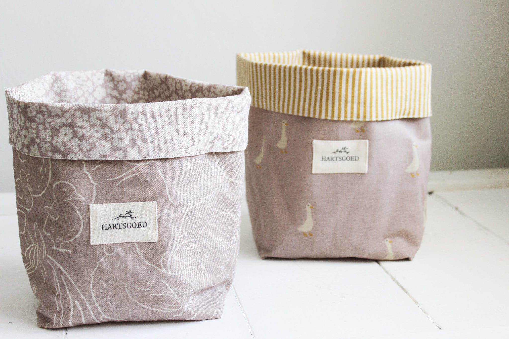 Storage Basket | Ducks on Mauve