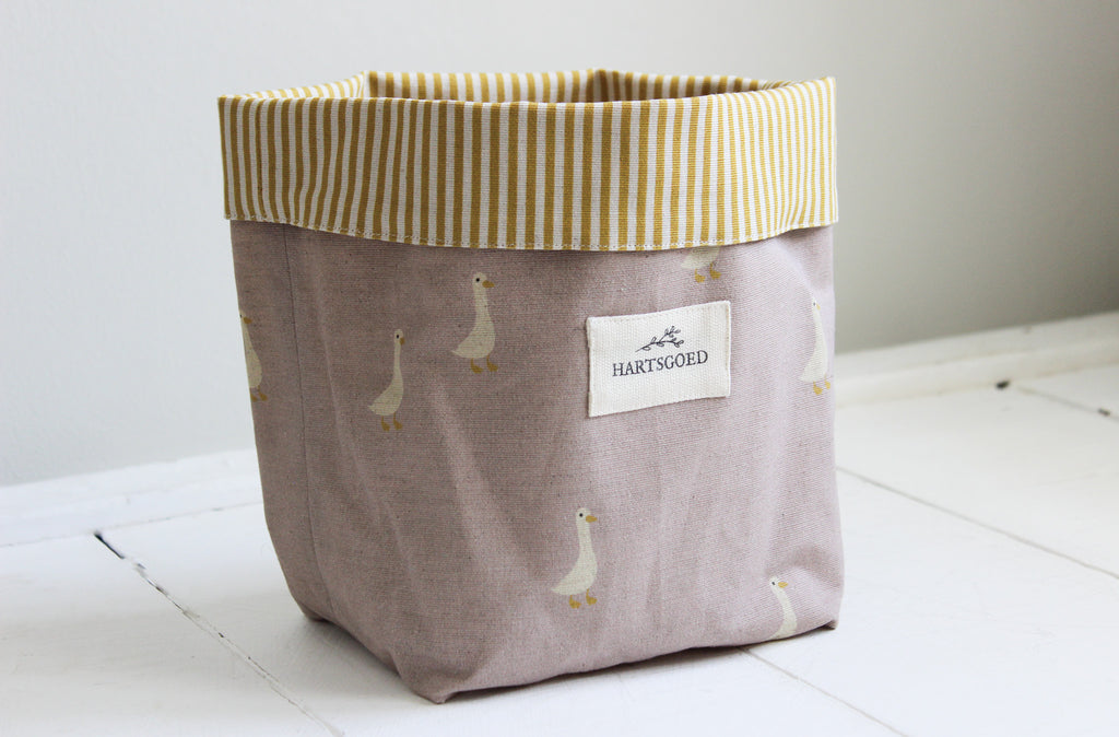 Storage Basket | Ducks on Mauve
