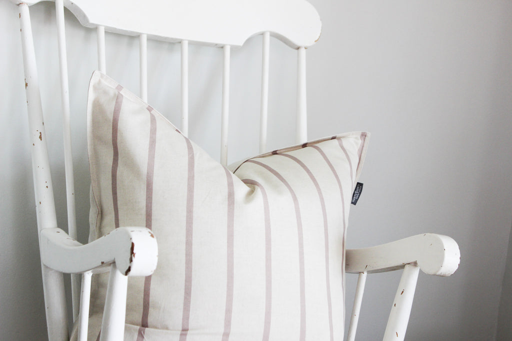 Cushion Cover | French Stripe Mauve | 60x60cm