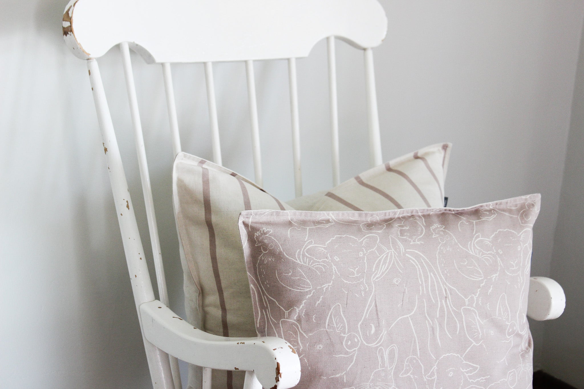 Cushion Cover | French Stripe Mauve | 60x60cm