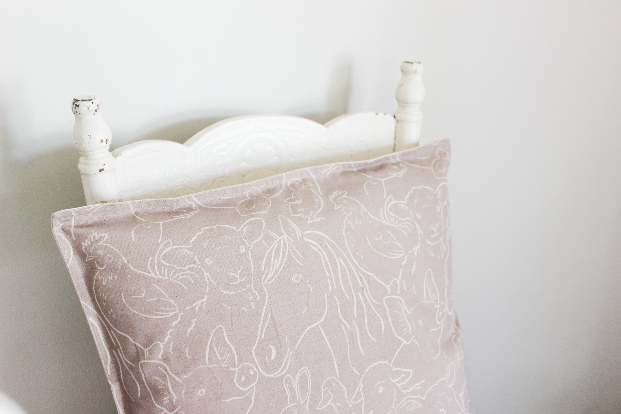 Cushion Cover | Farm Animals Mauve | 50x50cm