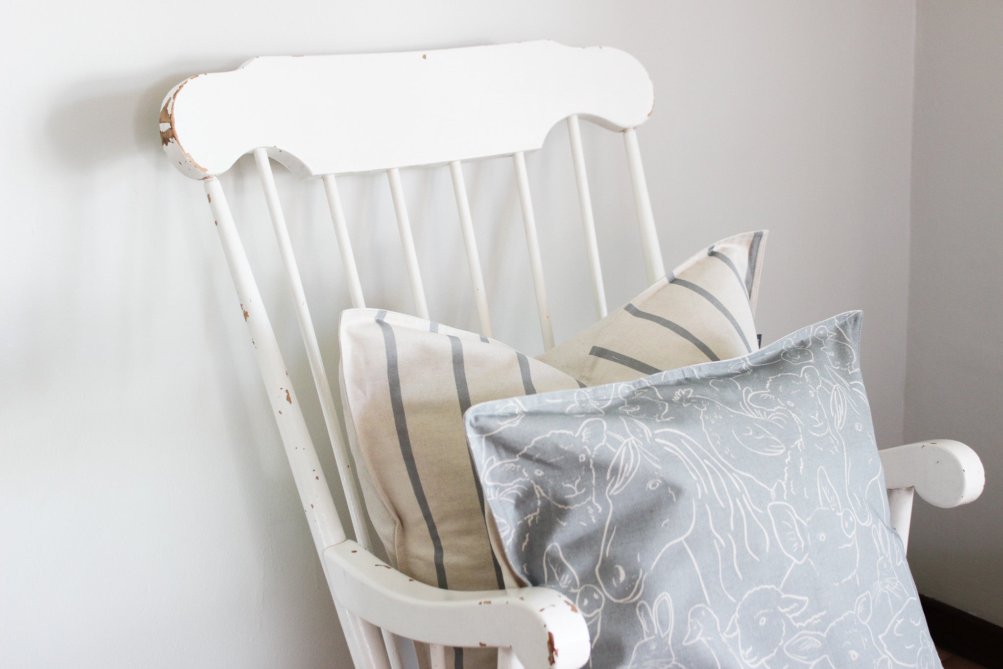 Cushion Cover | French Stripe Grey | 60x60cm