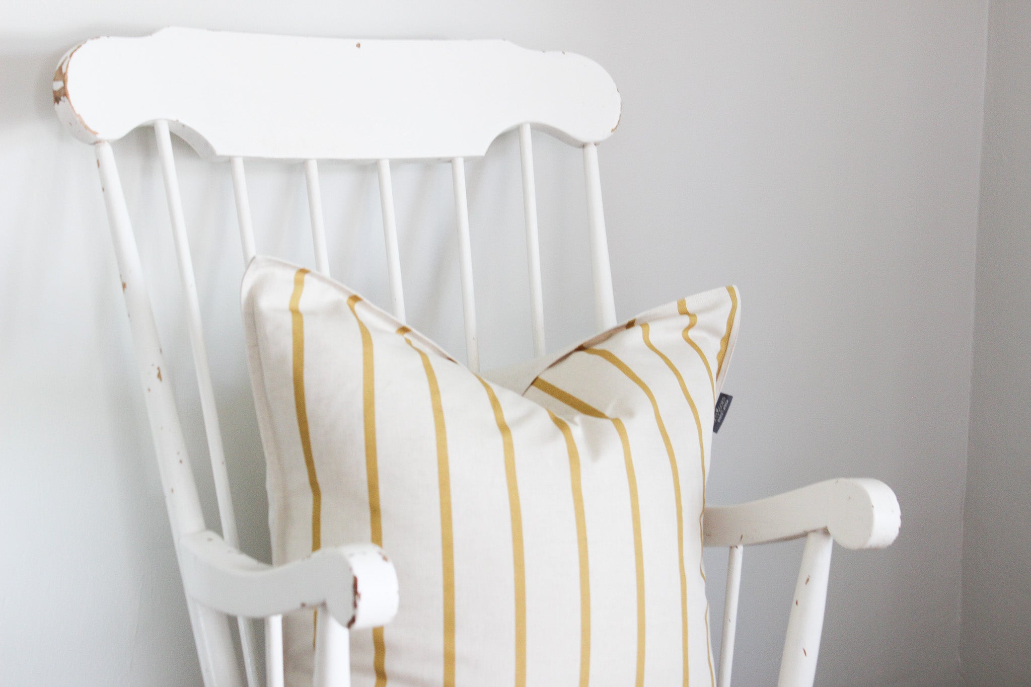 Cushion Cover | French Stripe Mustard | 60x60cm