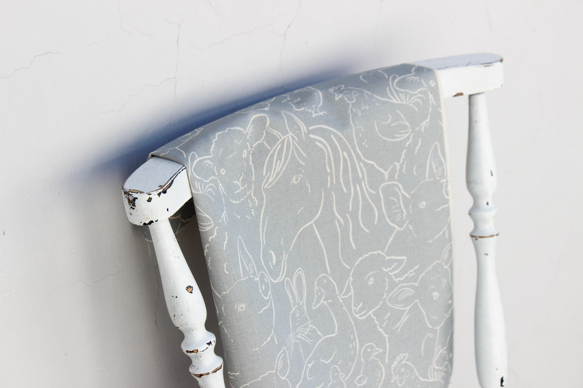 Fabric | Farm Animals on Grey