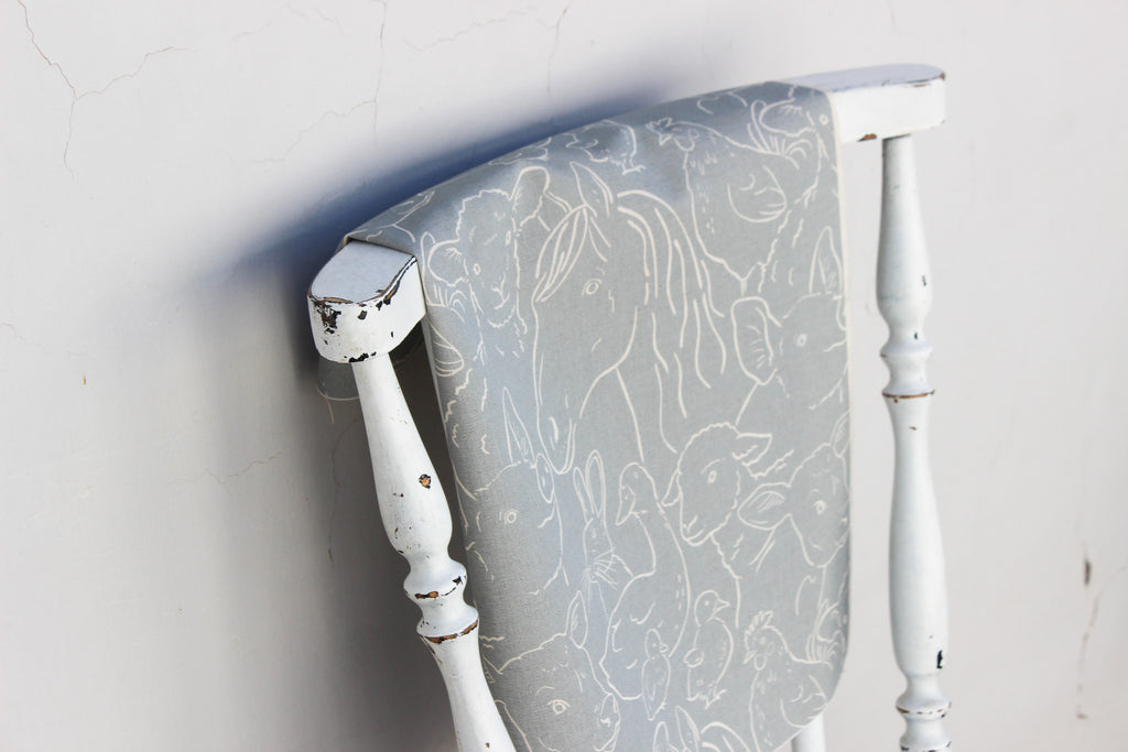 Fabric | Farm Animals on Grey