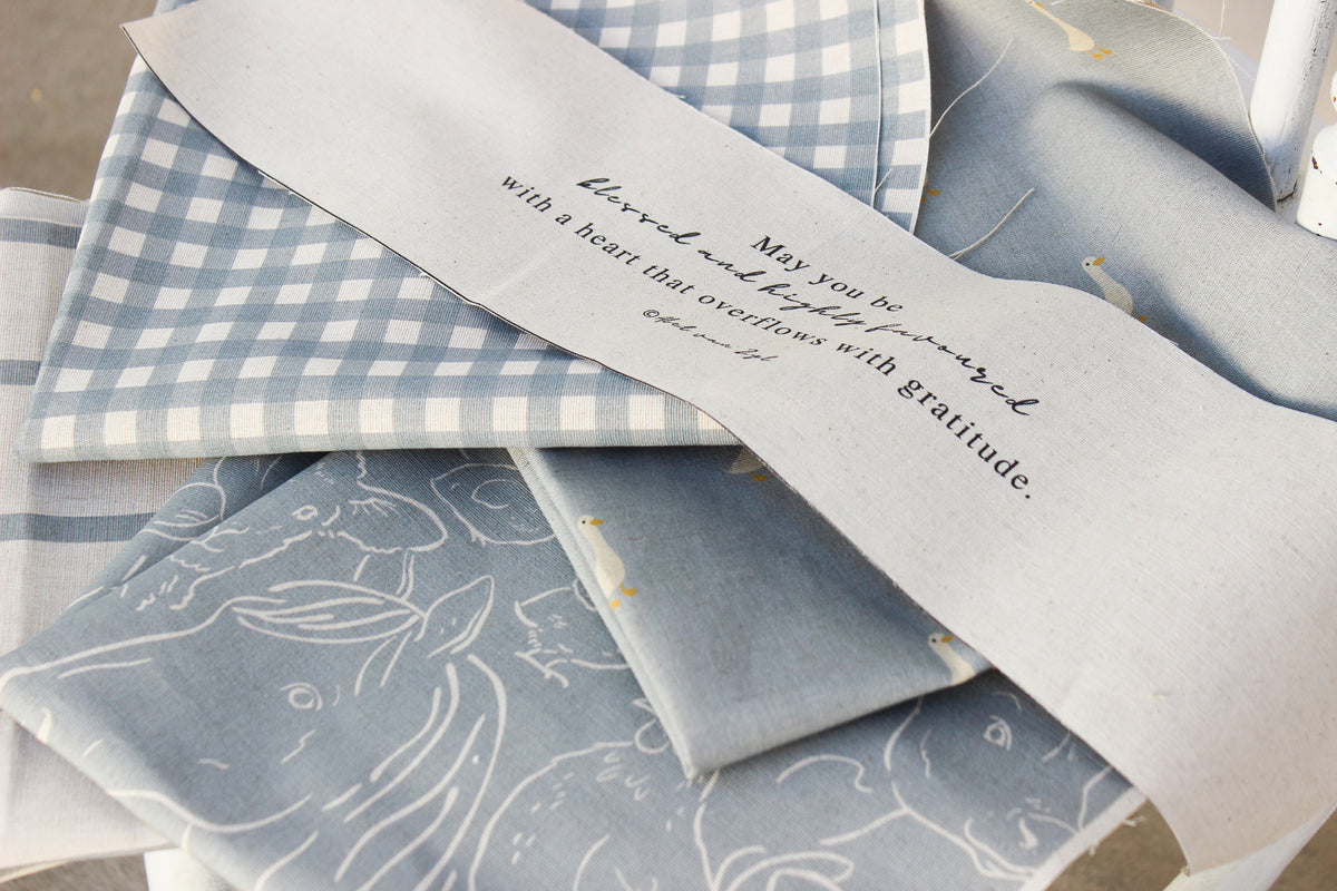 Fabric | Farm Animals on Grey