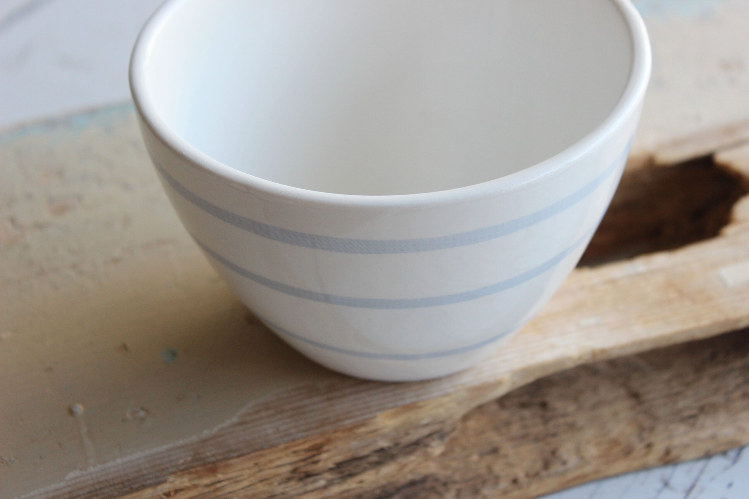 Tapered Bowl | Blue Pinstripe