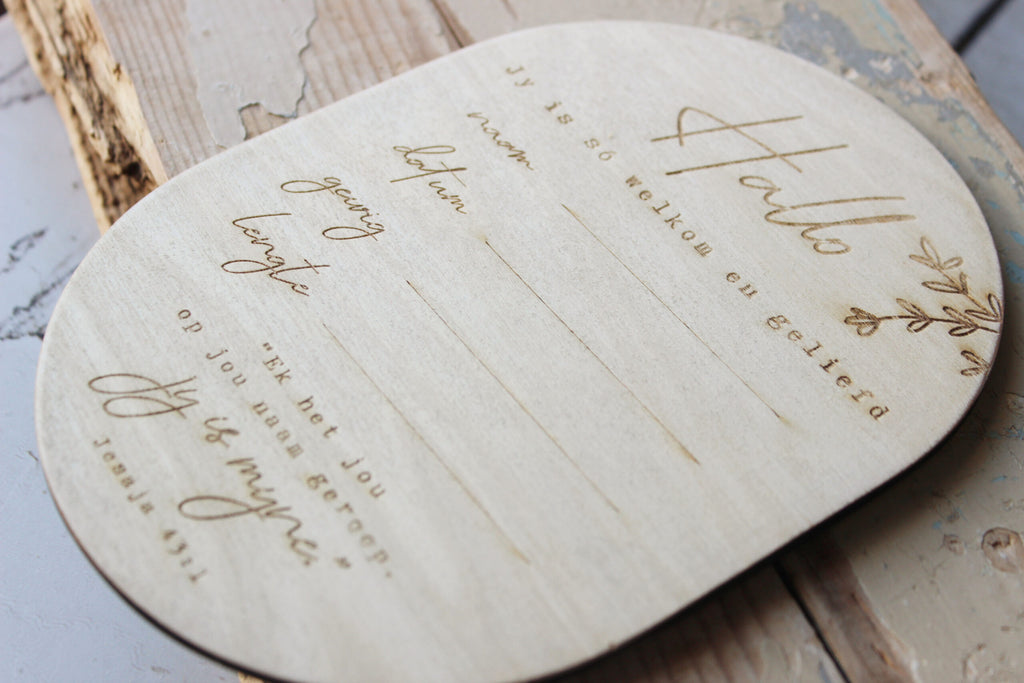 Birth Announcement Card | Afrikaans