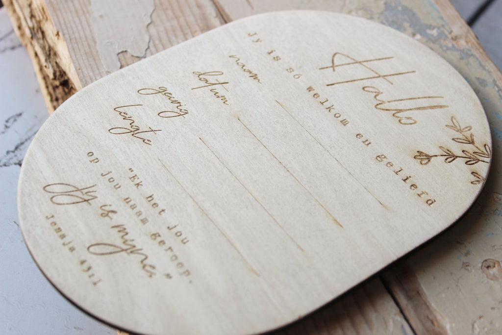 Birth Announcement Card | Afrikaans