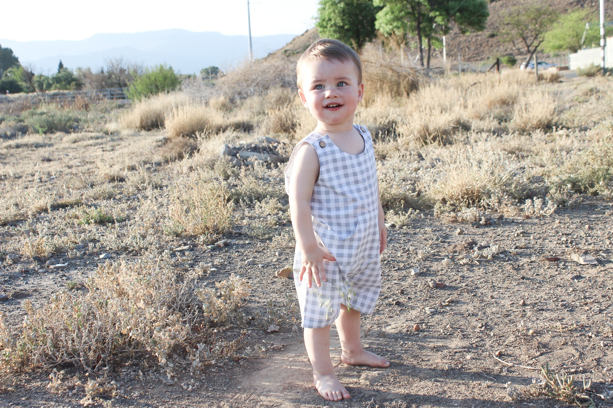 Louw Dungaree | Grey Gingham