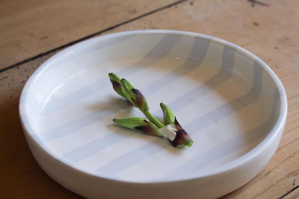 Cake Plate | Watercolour Pinstripe