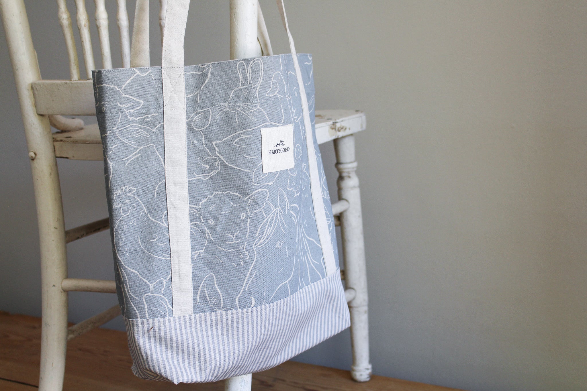 Toy Bag | Farm Animals on Grey